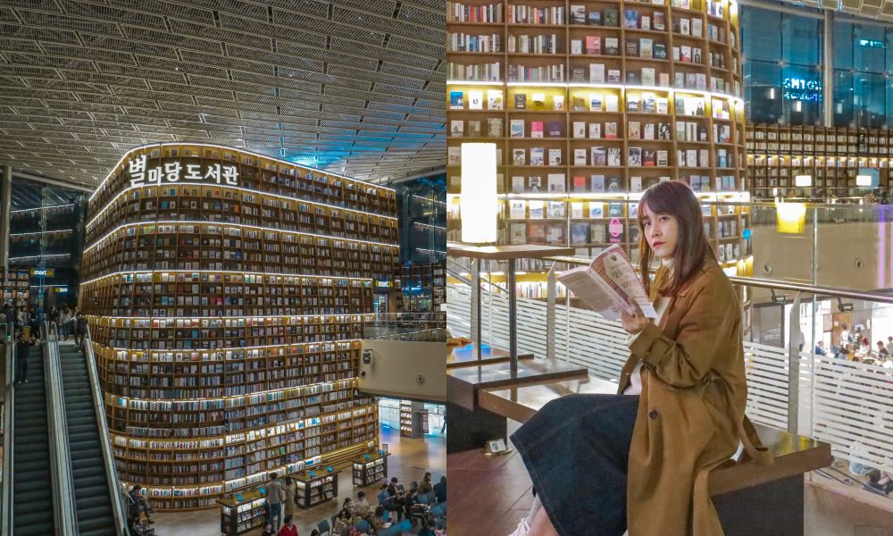 【首爾景點】COEX星空圖書館Starfield Library超夢幻挑高空間、巨型書櫃｜首爾必打卡的人氣景點｜COEX商場內