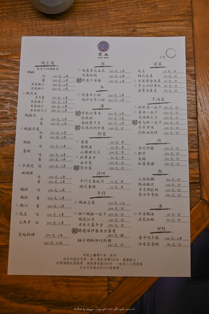 京丘・炭火燒鳥專門店-Very-Chill-Yakitori菜單-2
