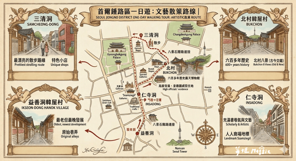 首爾鍾路區一日遊:仁寺洞、三清洞、北村韓屋村、益善洞文藝散策路線 - 第2張圖 首爾鍾路區一日遊:仁寺洞、三清洞、北村韓屋村、益善洞文藝散策路線